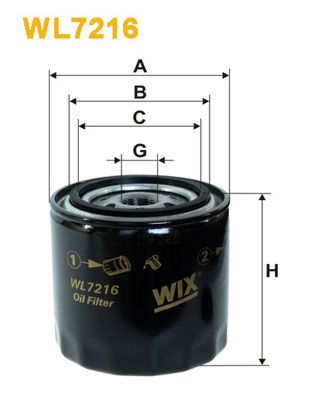 WIX FILTERS alyvos filtras WL7216